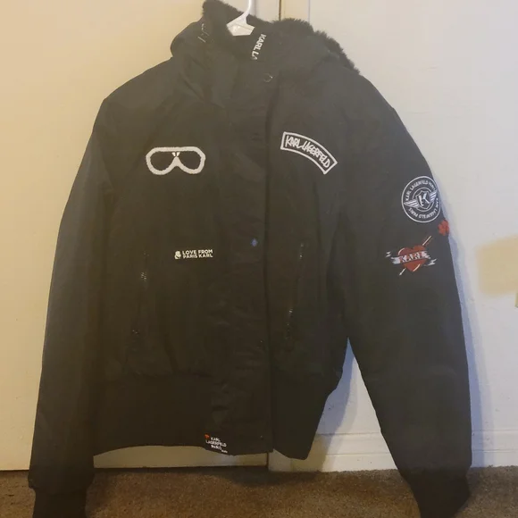 Karl Lagerfeld Hooded Puffer Jacket NWOT - Picture 6 of 10